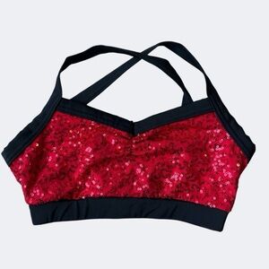 Balera Dancewear Red Sequin Sports Bra Child L